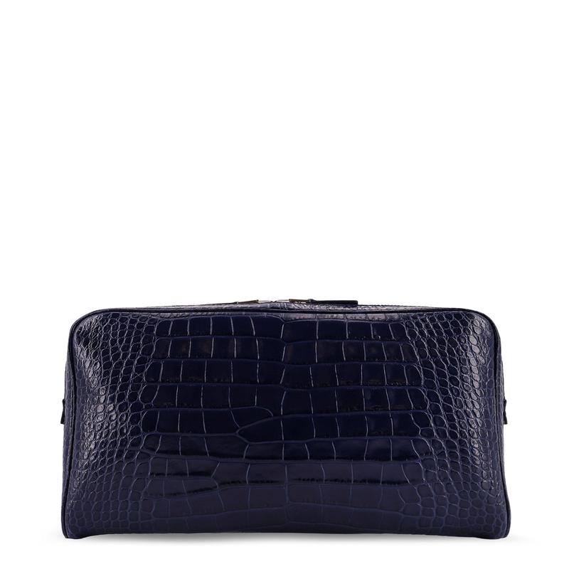 Croco Print Leather Laptop Pouch