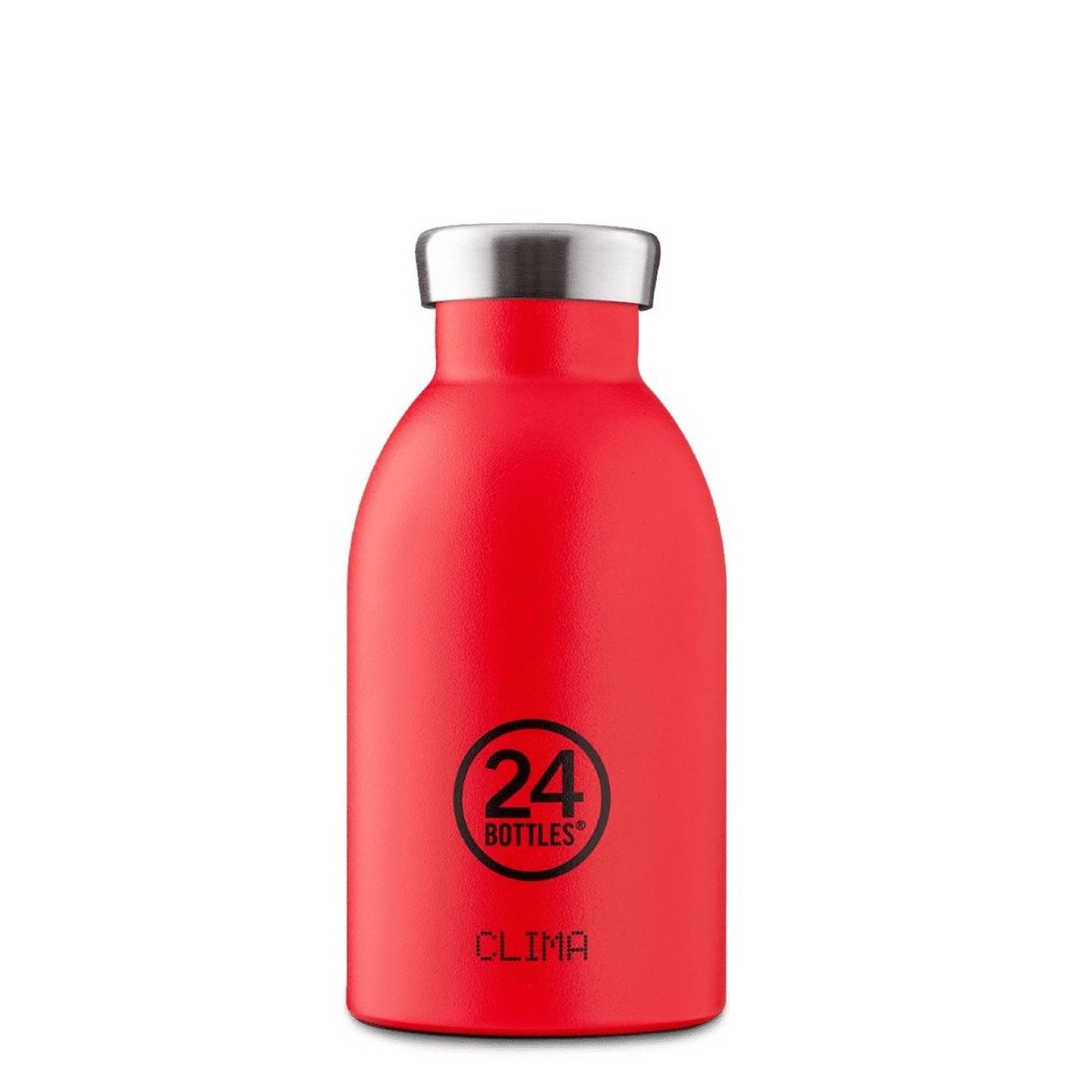24 Bottles Clima 330ML Insulated Water Bottle - (Stone Finish) Hot Red