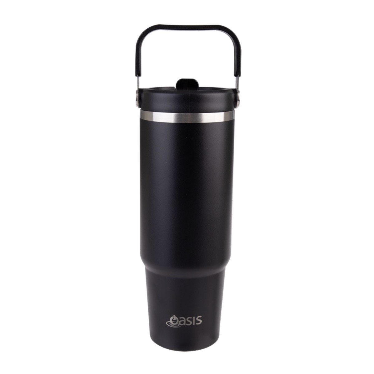Oasis Stainless Steel Insulated Voyager Carry Tumbler With Sipper Straw 900ML - Black