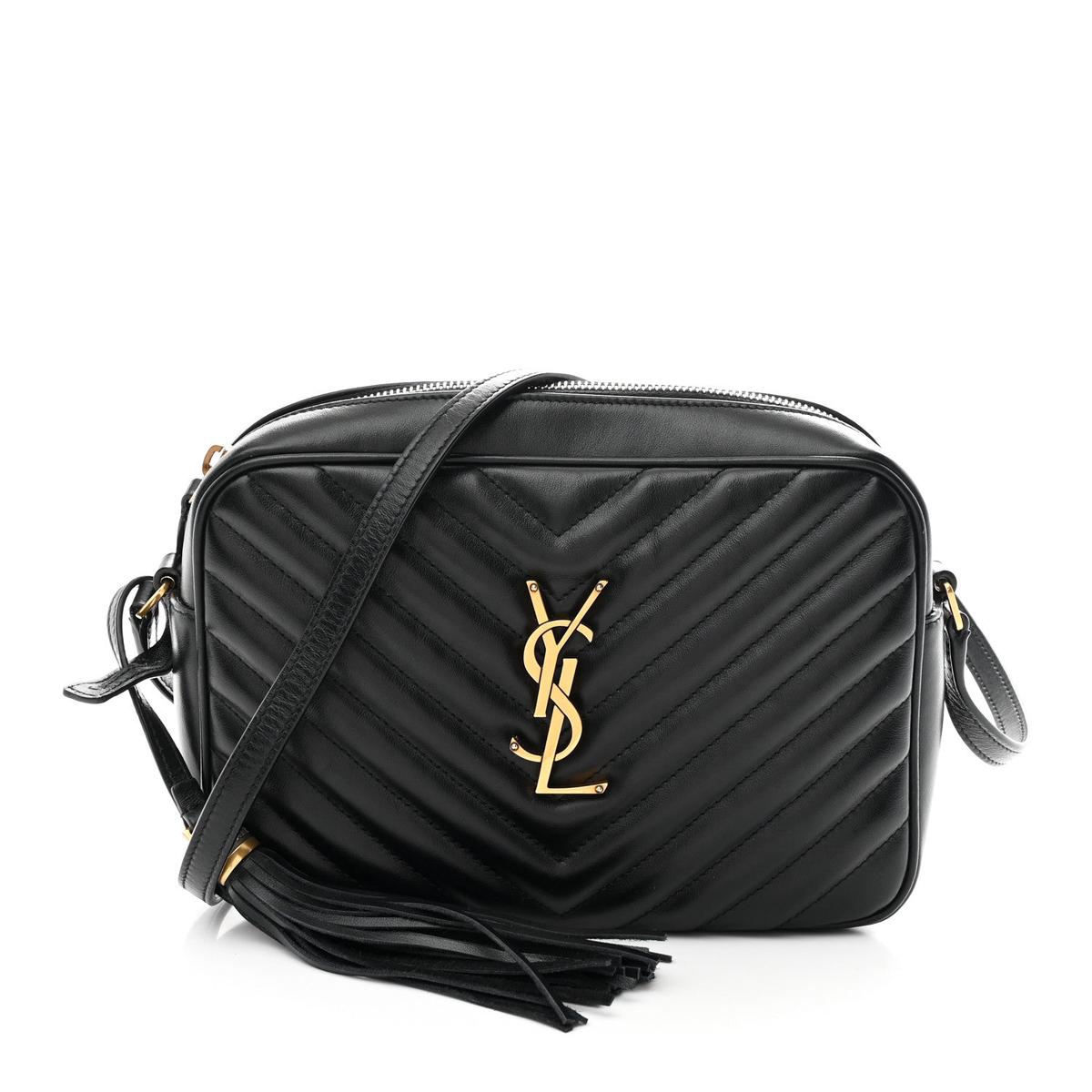Calfskin Matelasse Monogram Lou Camera Bag Black