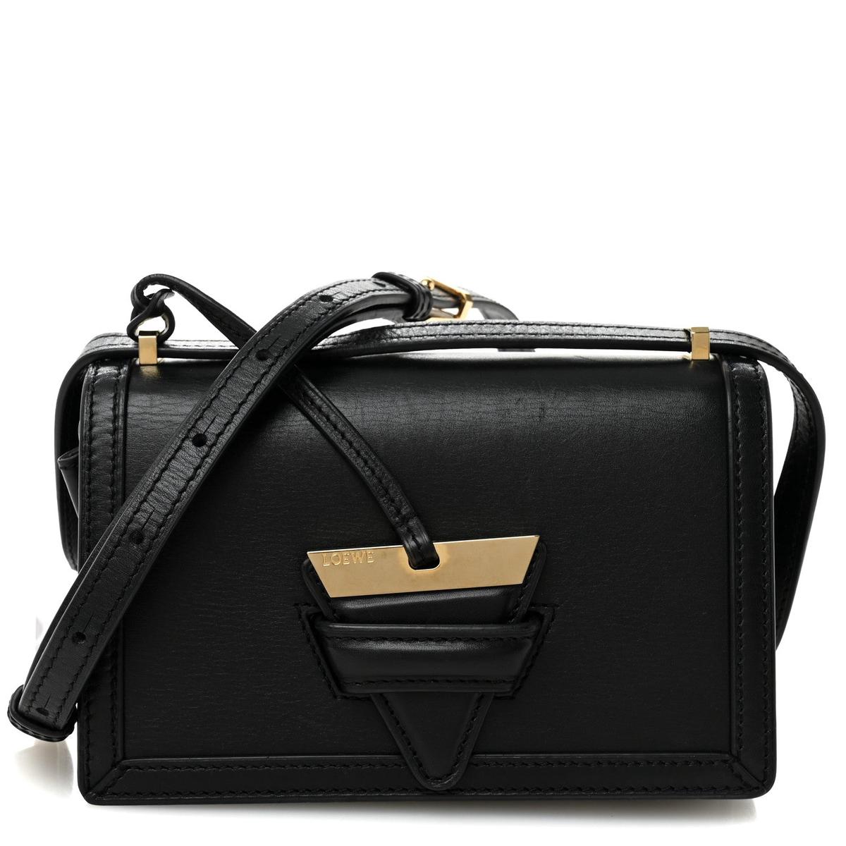 Calfskin Small Barcelona Shoulder Bag Black