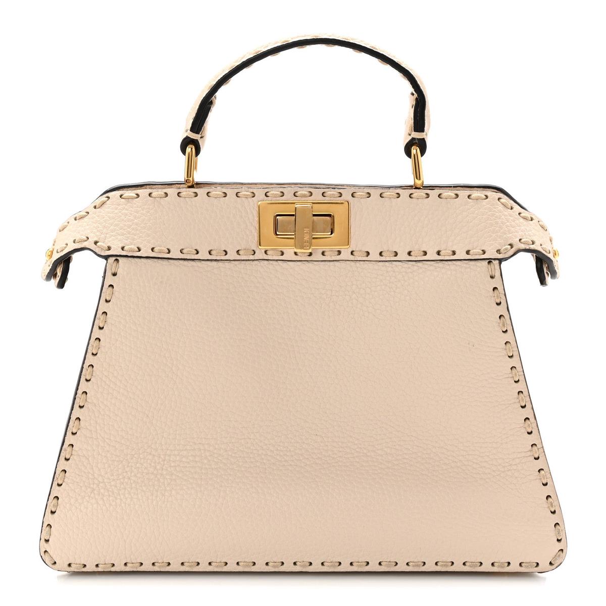 Cuoio Roma Sellerissima Nappa Sintetica Tape Stitch Small Peekaboo I SEE U Satchel Camelia