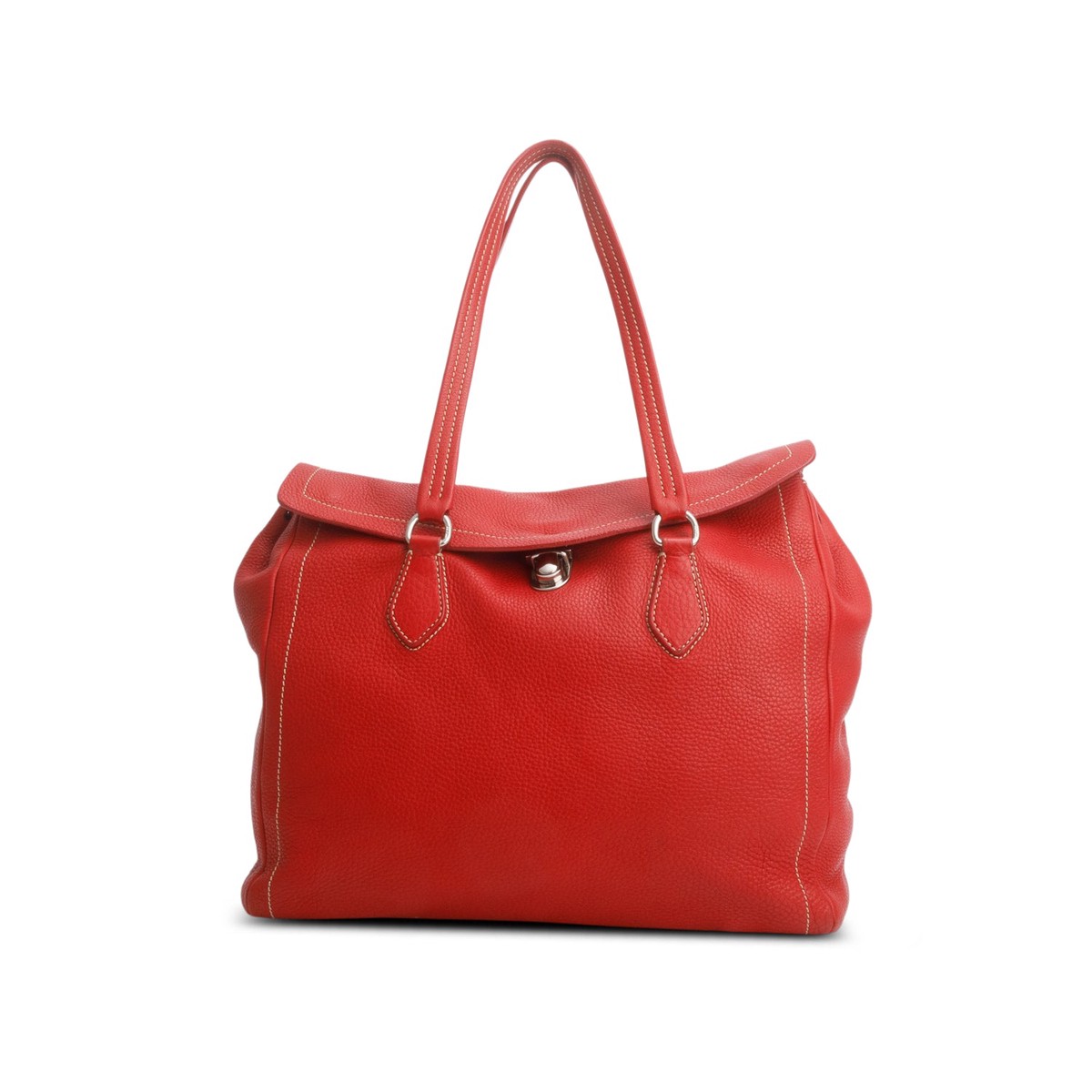 Prada Red Vitello Daino Easy Tote Bag w/ Authenticity Card