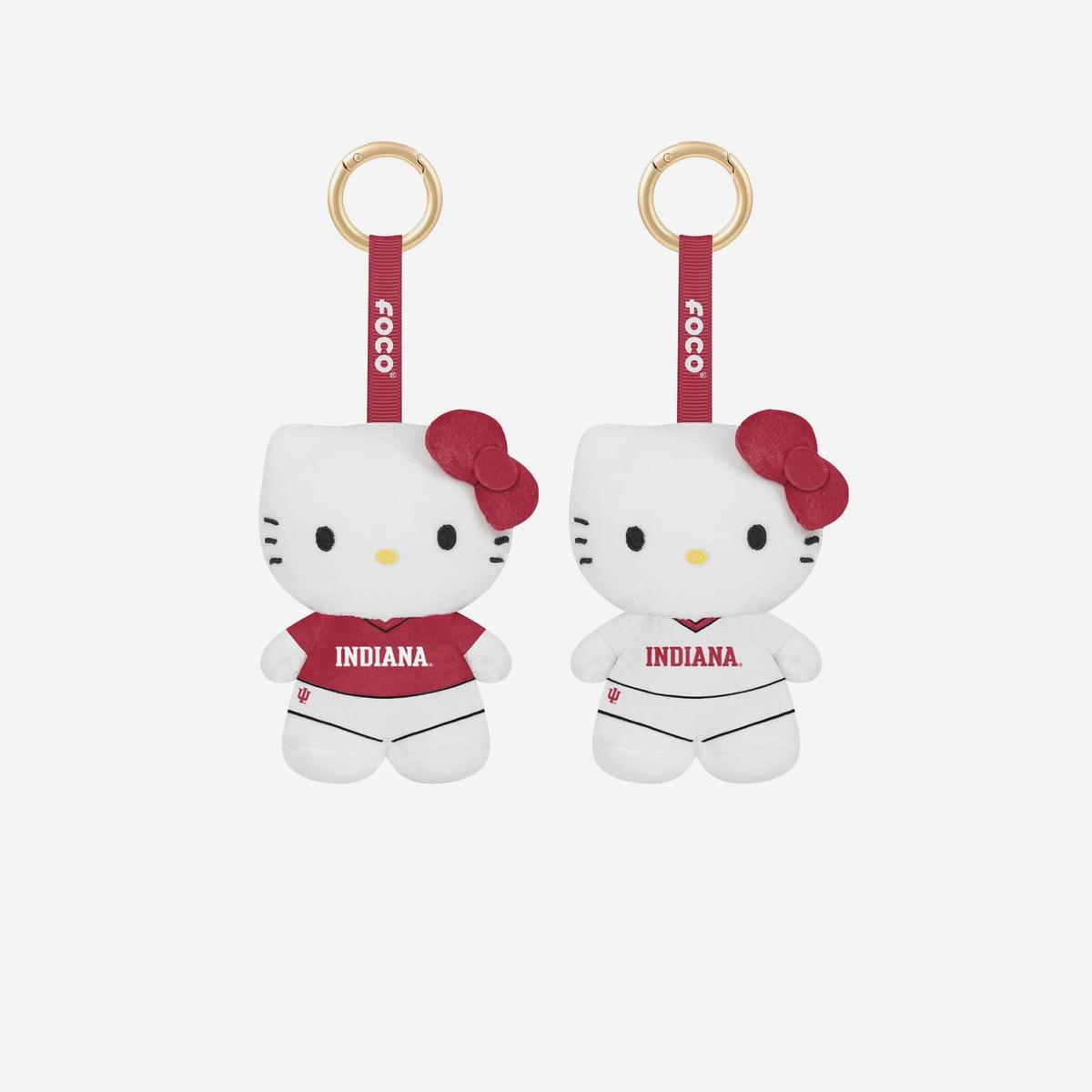 Indiana Hoosiers 2 Pack Mini Plush Hello Kitty Bag Charm Keychain