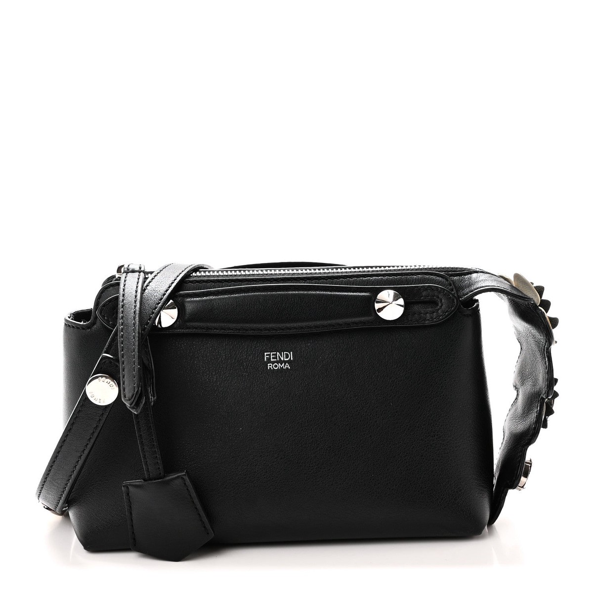 Shiny Nappa Crystal Croc Tail Mini By The Way Boston Bag Black Smoky Quartz