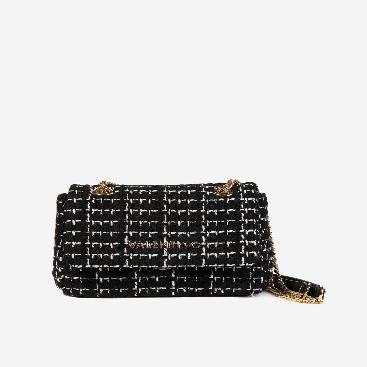 Valentino Tweed Flap Bag in Black (18.5cm)