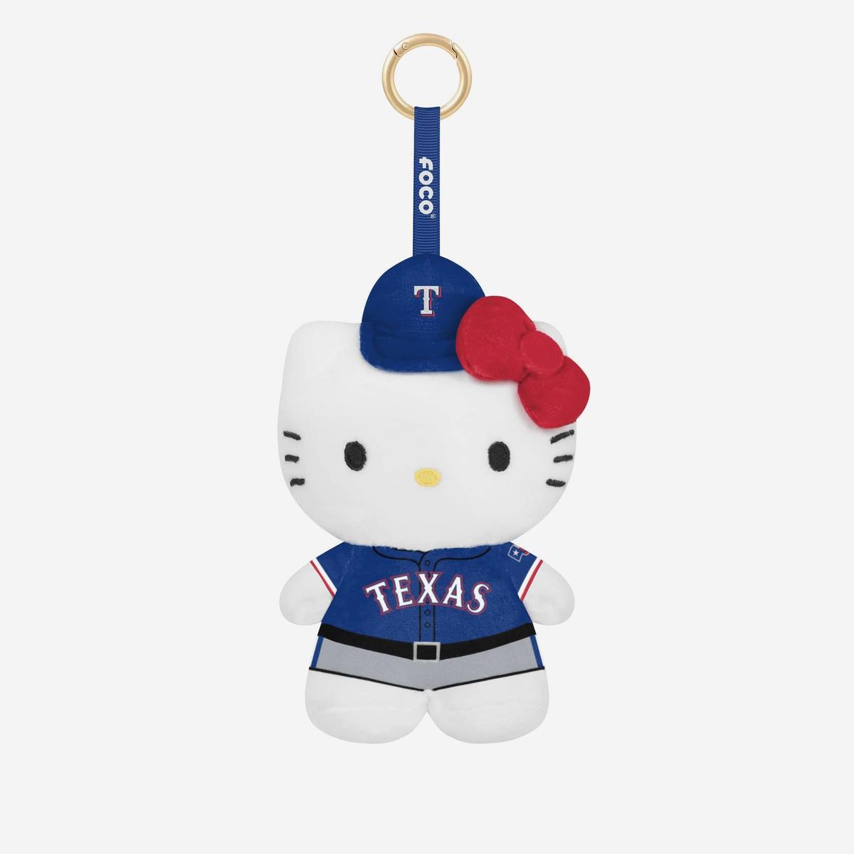 Texas Rangers Plush Hello Kitty Bag Charm Keychain