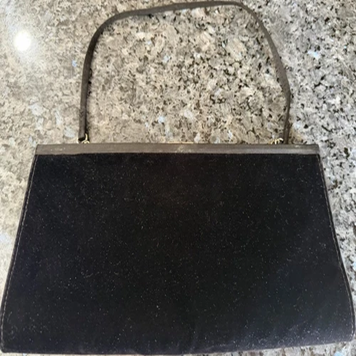 Vintage Enzo Angiolini Black Satin Evening Clutch Purse Handbag Formal Bag