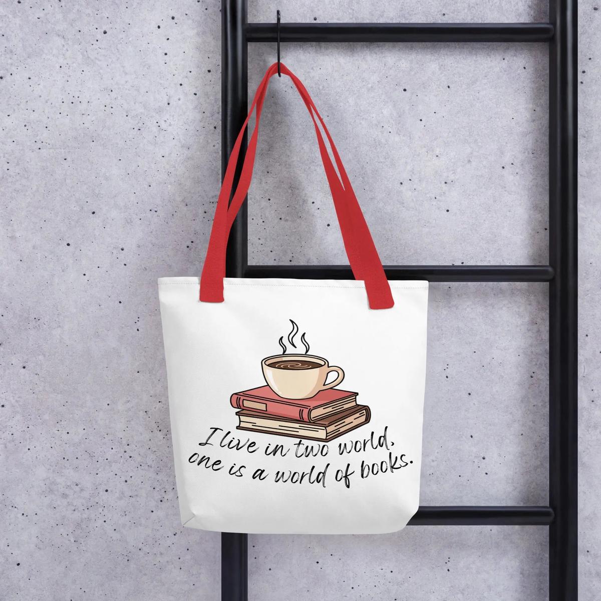 Gilmore Girls Tote Bag I Live in Two Worlds, One is a World of Books