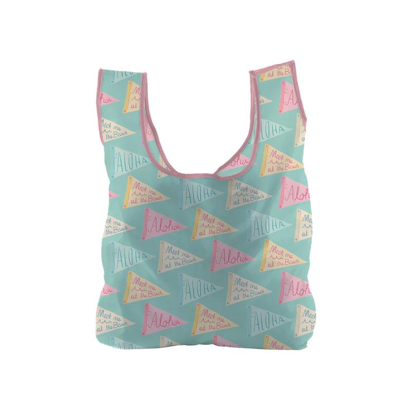 Preppy Flags Blue Green Eco Tote Bag