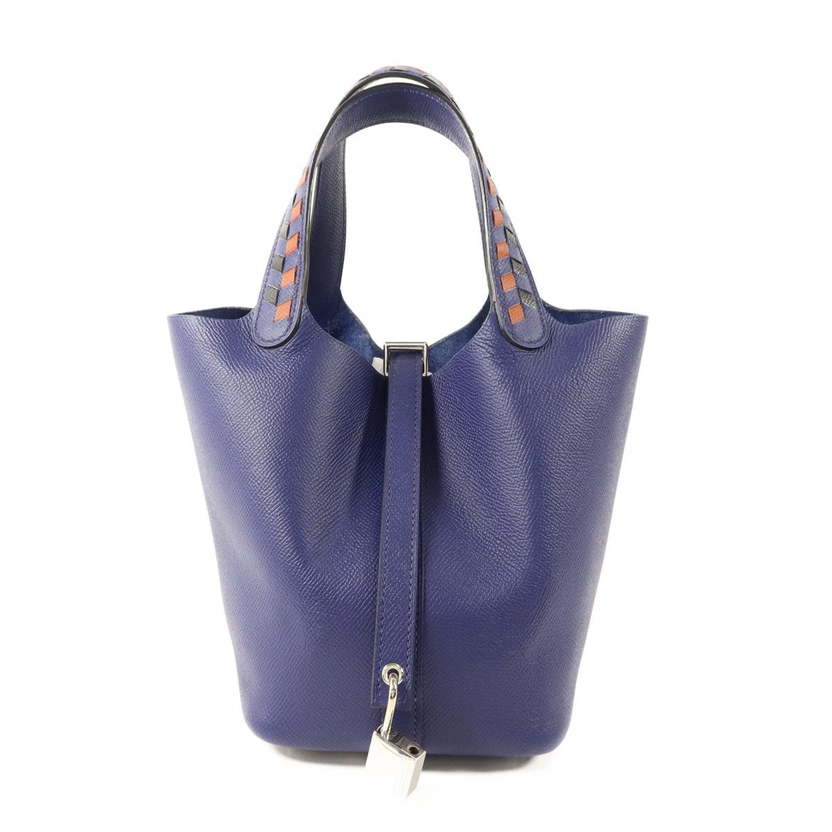 HERMES EpsomPicotin Lock 18Bleu Encre