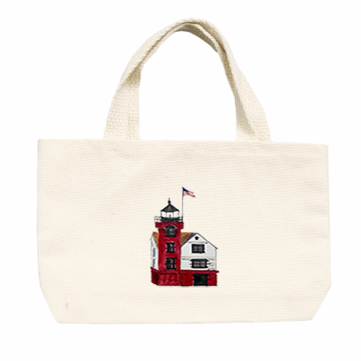 round island lighthouse mackinac island small tote