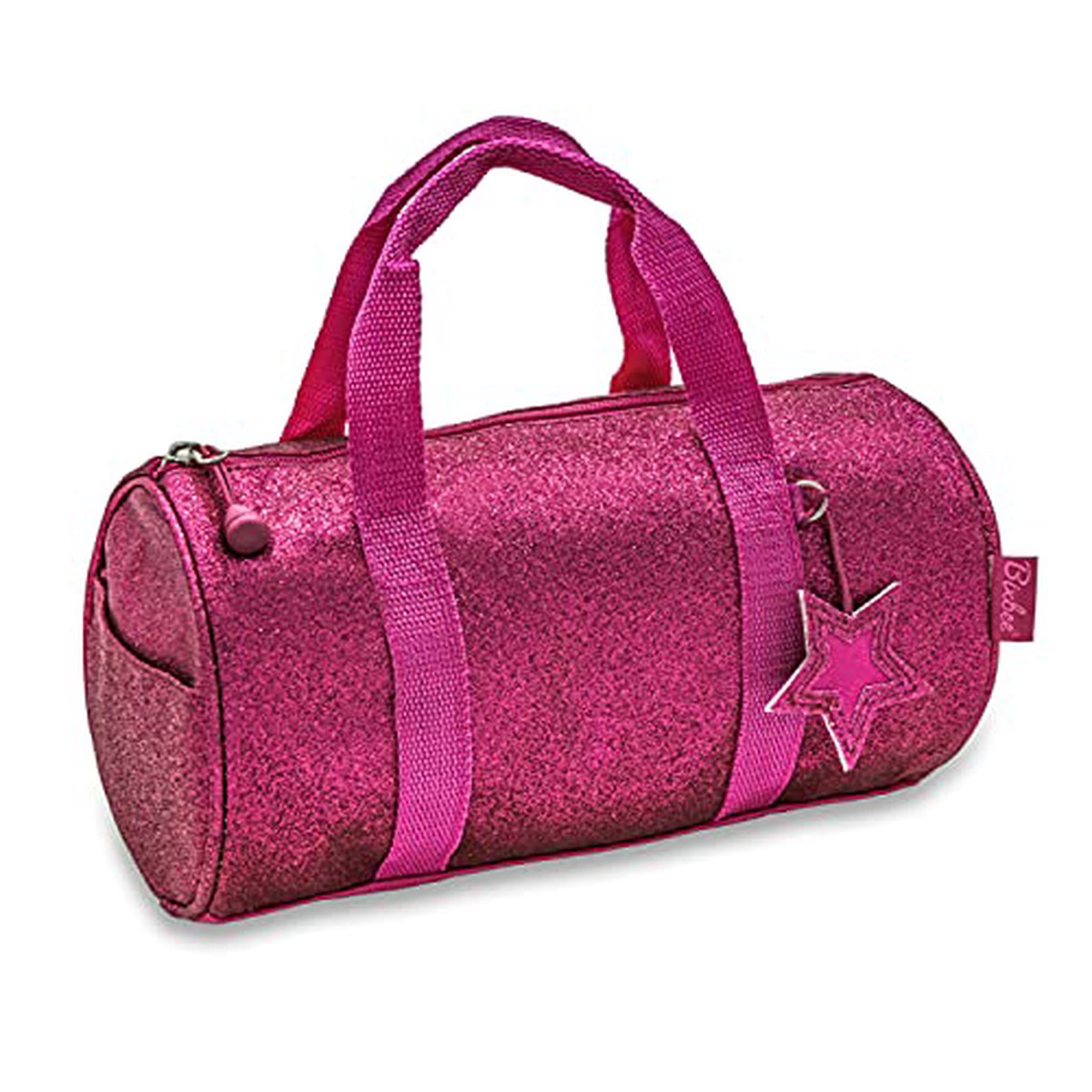 Bixbee Kids Duffle Bag, Dance Bag & Travel Bag for Sports, Gymnastics and Ballet with Adjustable Strap, Zippers, Pockets, and Flake-Resistant Glitter - Overnight Bag in R
