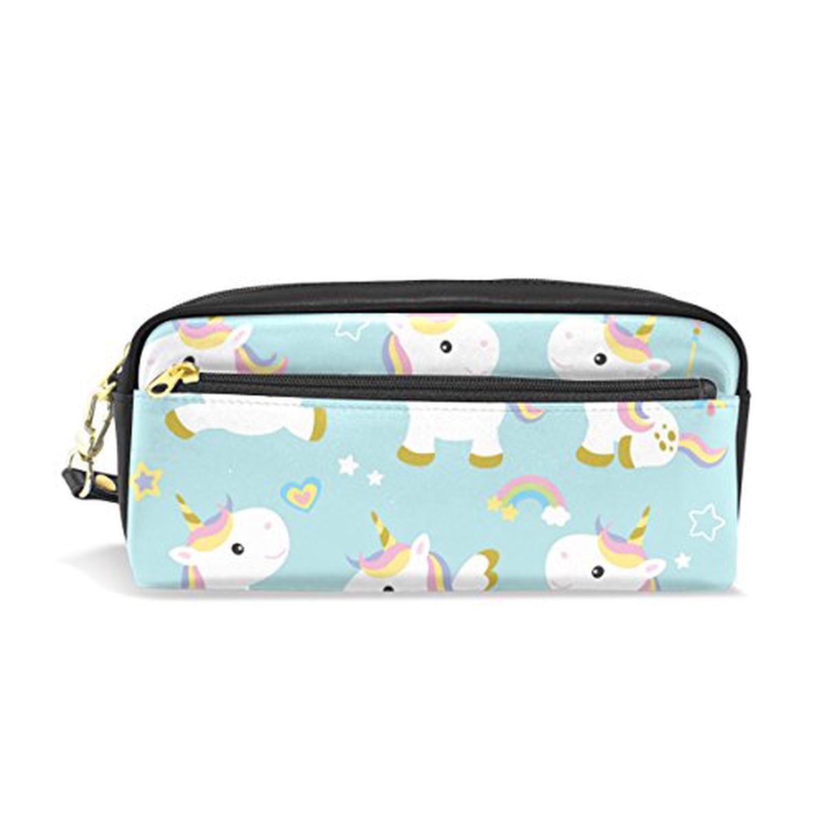 Colourlife Cute Unicorns Pu Leather Pencil Case Holder Pouch Makeup Bags For Boys Girls Adults