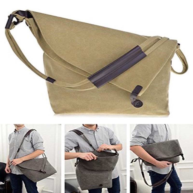 Bibitime Canvas Crossbody Messenger Shouder Bag Adjustable Handbags Gym Pack (11.81 10.24 3.94