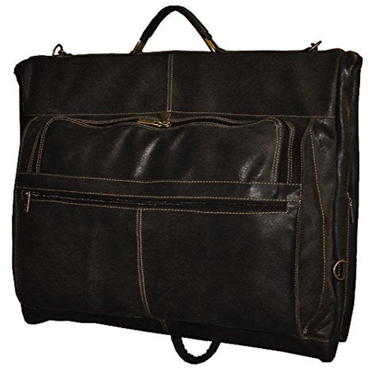 David King & Co. Distressed Leather Garment Bag, Cafe, One Size