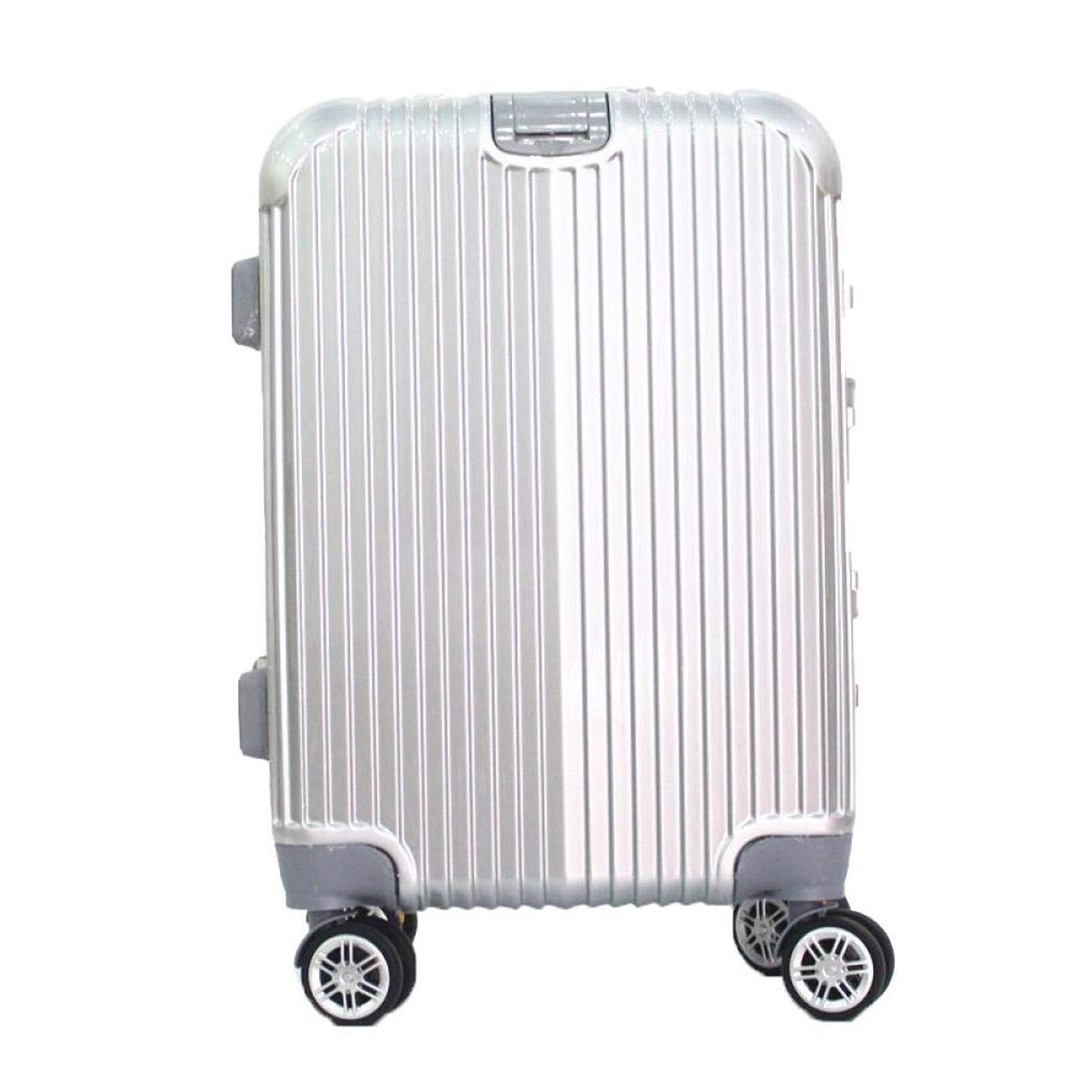 Boarding Suitcase, Wear-Resistant Trolley Case 20 Inch 24 Inch Zipper Suitcase, Checked Suitcase, Black, 24"