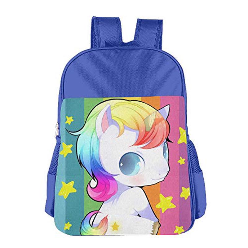 Gibberkids Child's Unicorn Cartoon Cute Rainbow Star School Lunch Bag Bookbag Boys/Girls For 4-15