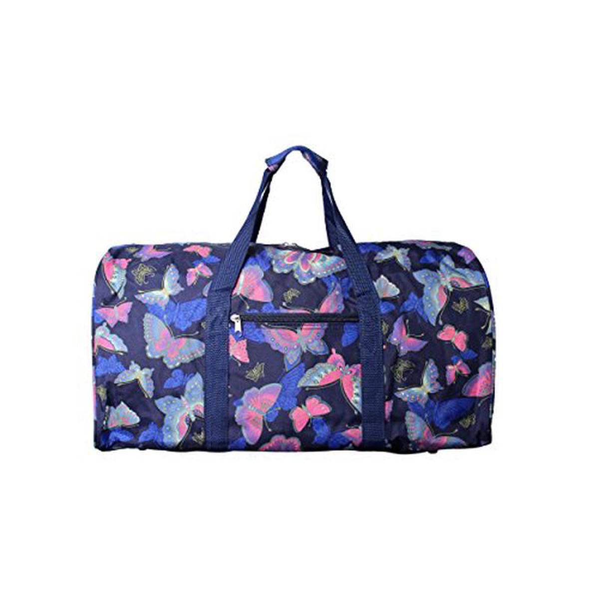 World Traveler Women8217S Value Series Blue Moon 22-Inch Pink Butterfly Duffel Bag Blue Trim Pink