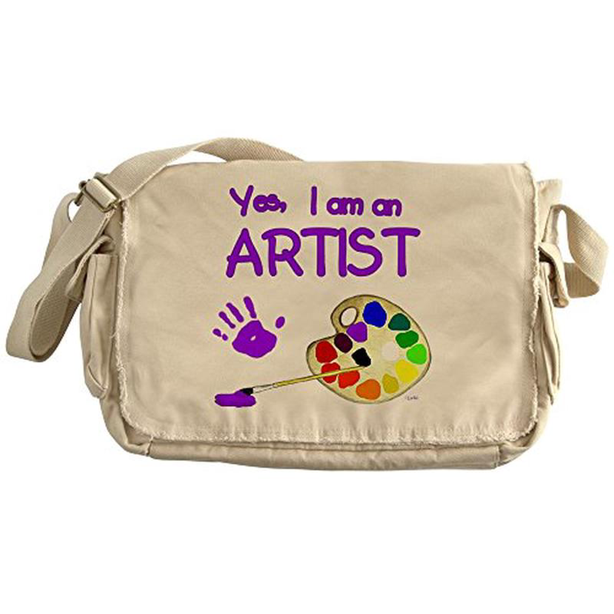 Cafepress 8211 01-Yes-Im-An-Artist-Brush-N-Palette- 8211 Unique Messenger Bag Canvas Courier Bag