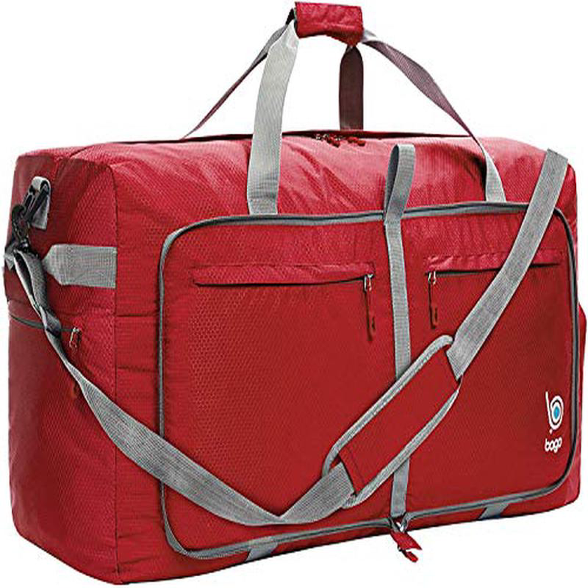 Bago 100L Travel Duffle Bag 8211 Foldable Weekender Bag For Women 038 Men 8211 Lightweight tier-resistant waterproof Shoe Pocket (Red)