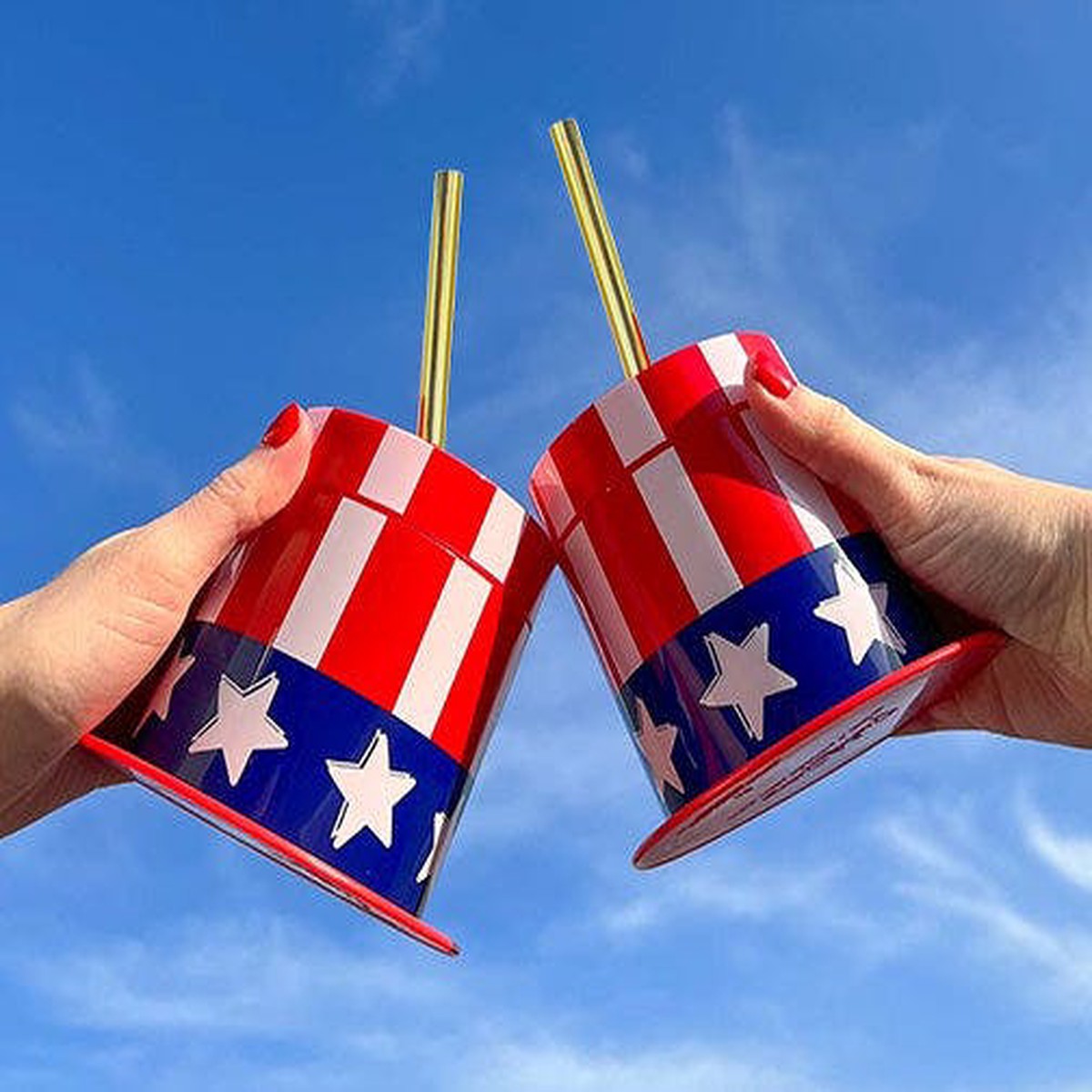 Americana USA Uncle Sam Top Hat Shaped 14 oz Novelty Tumbler