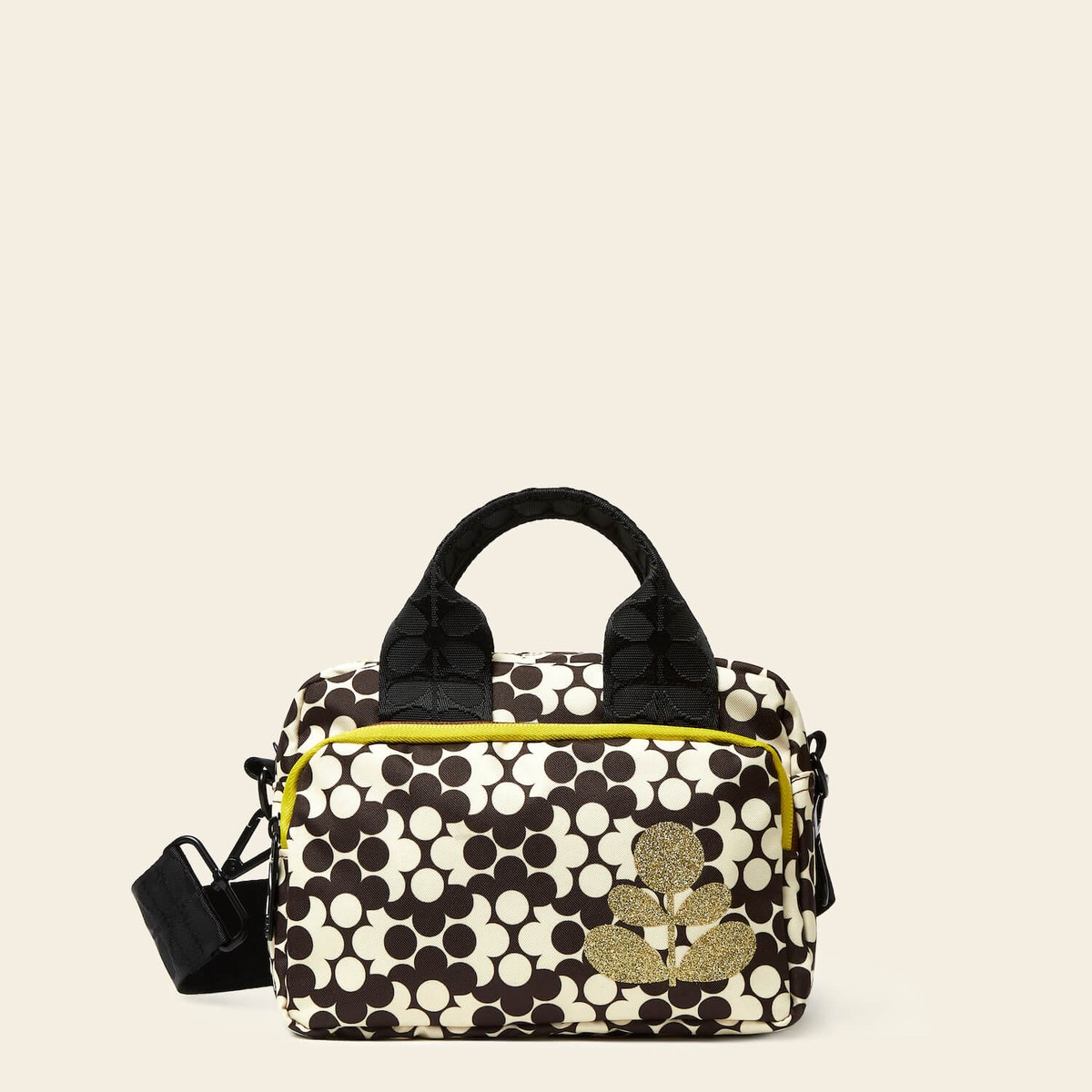 Angle Grab Crossbody - Puzzle Flower Porcini