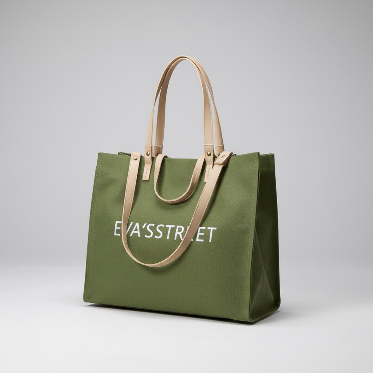 Eva's Street Tote Bag PU Leather Smart Casual with Contrast Handles 37x17x31cm