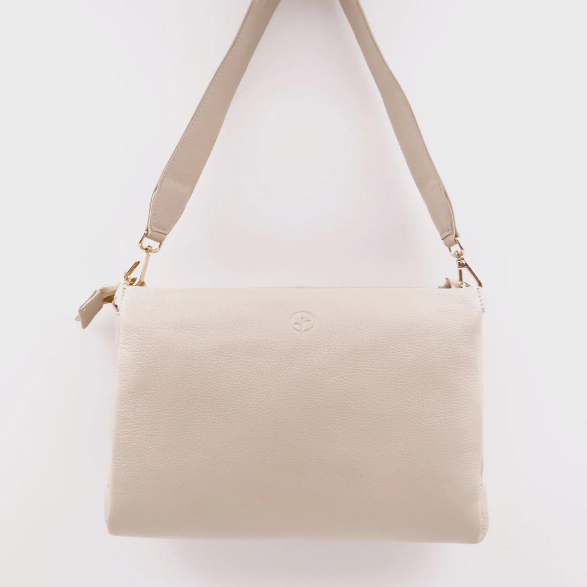 Second Nature Leather Multi Pocket Crossbody Wild Oat