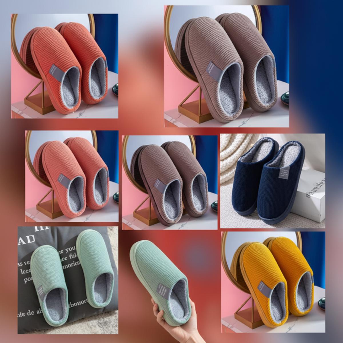 Adults Indoor Slippers Warm Corduroy with Memory Foam