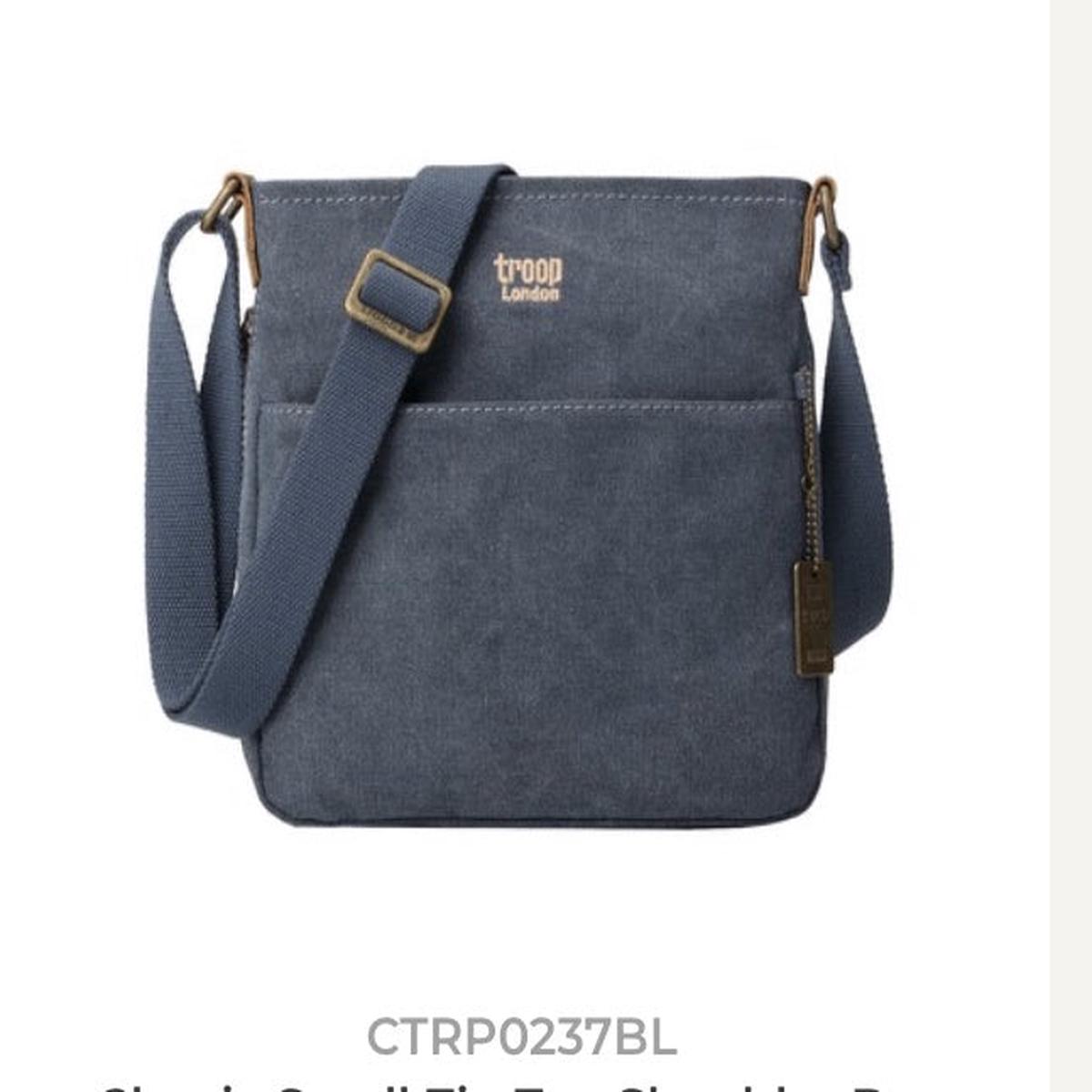TRP0237 TROOP LONDON CLASSIC CANVAS ACROSS BODY BAG - Blue