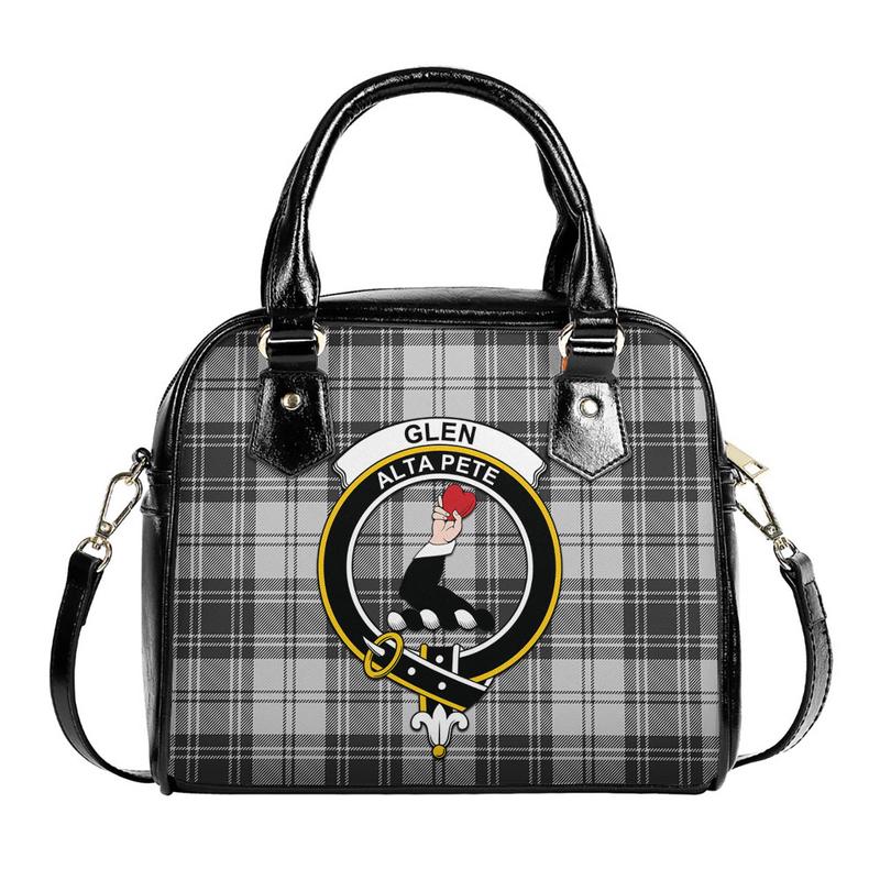 Glen Tartan Shoulder Handbags with Family Crest