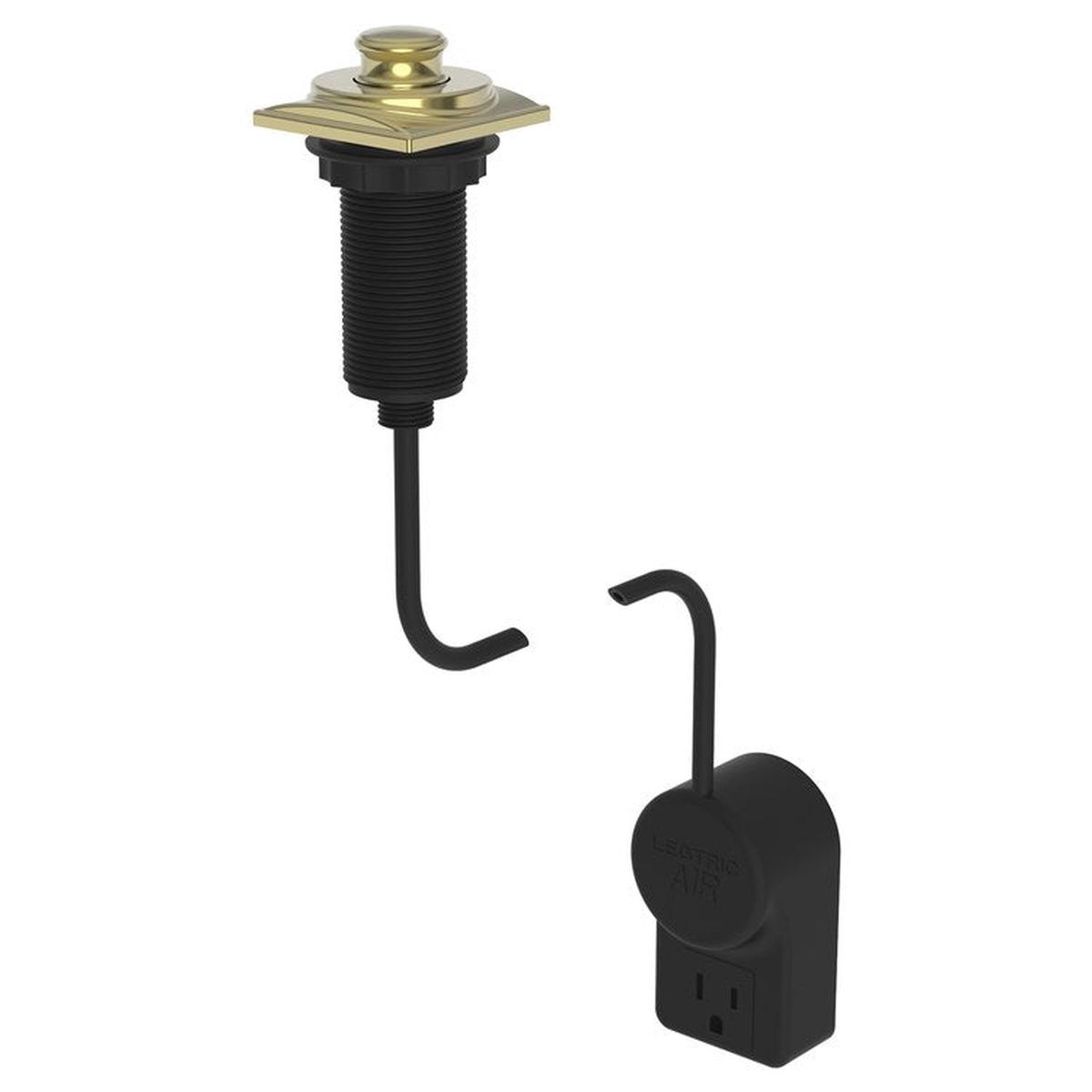 Air Activation Switch Adams Disposer with Power Adapter Polished Brass Uncoated Living Brass