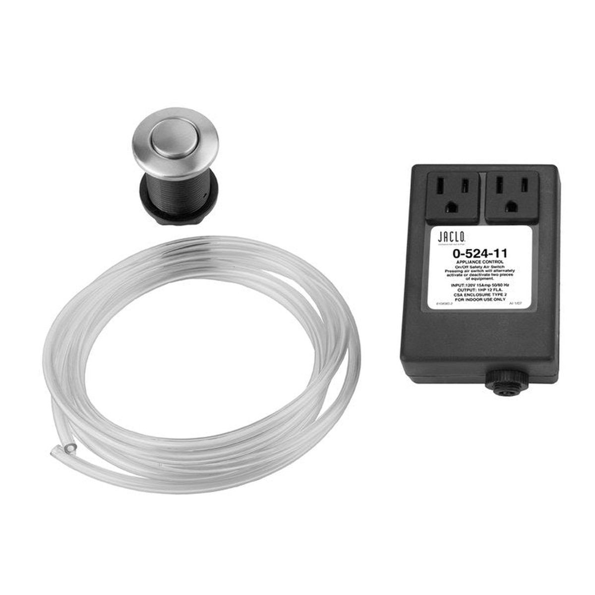 Air Switch Waste Disposal Round Satin Brass for Continuous Feed Waste Disposals with Power Cords 3 Inch