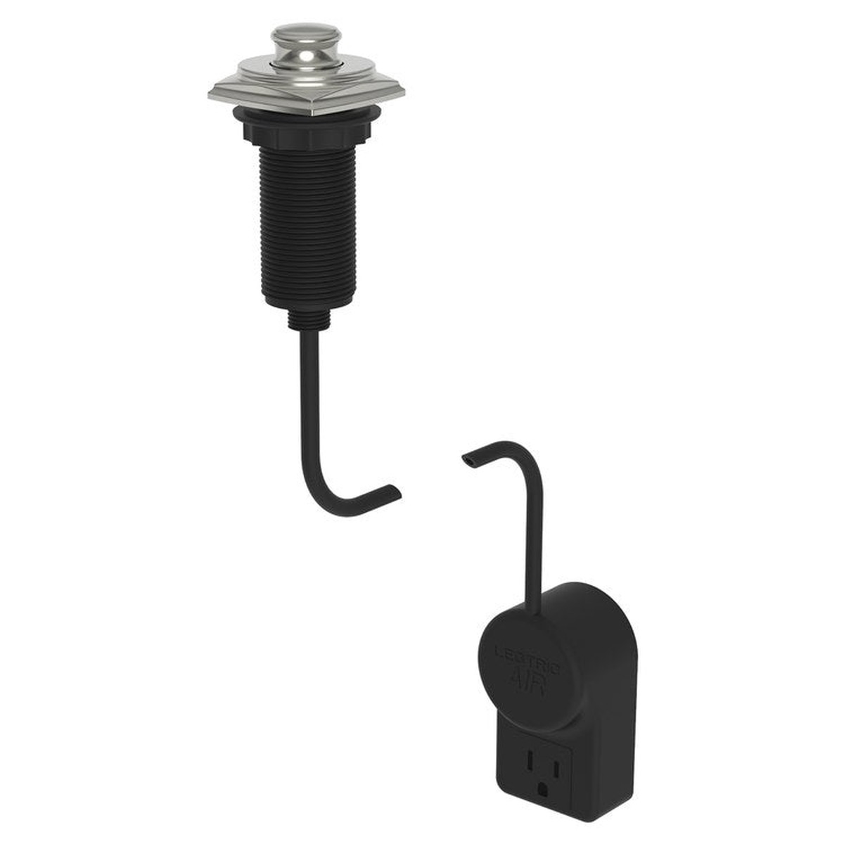 Air Activation Switch Zemora Disposer with Power Adapter Polished Nickel Brass