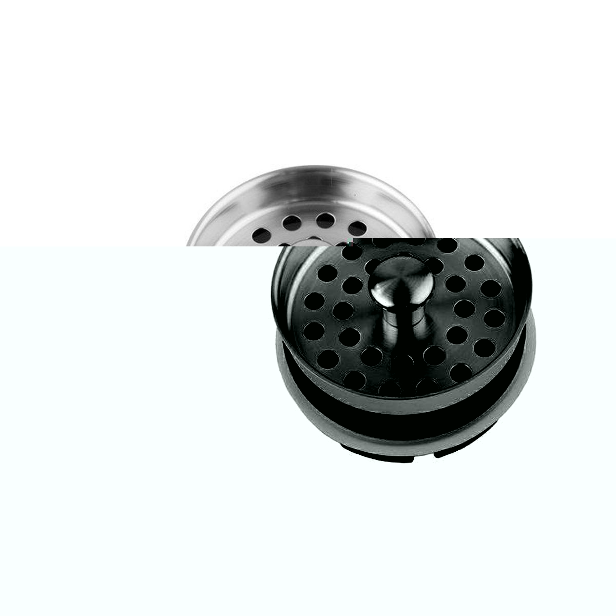 Disposer Strainer with Stopper Polished Nickel Brass for Continuous Feed Waste Disposals 3-7/16 Inch