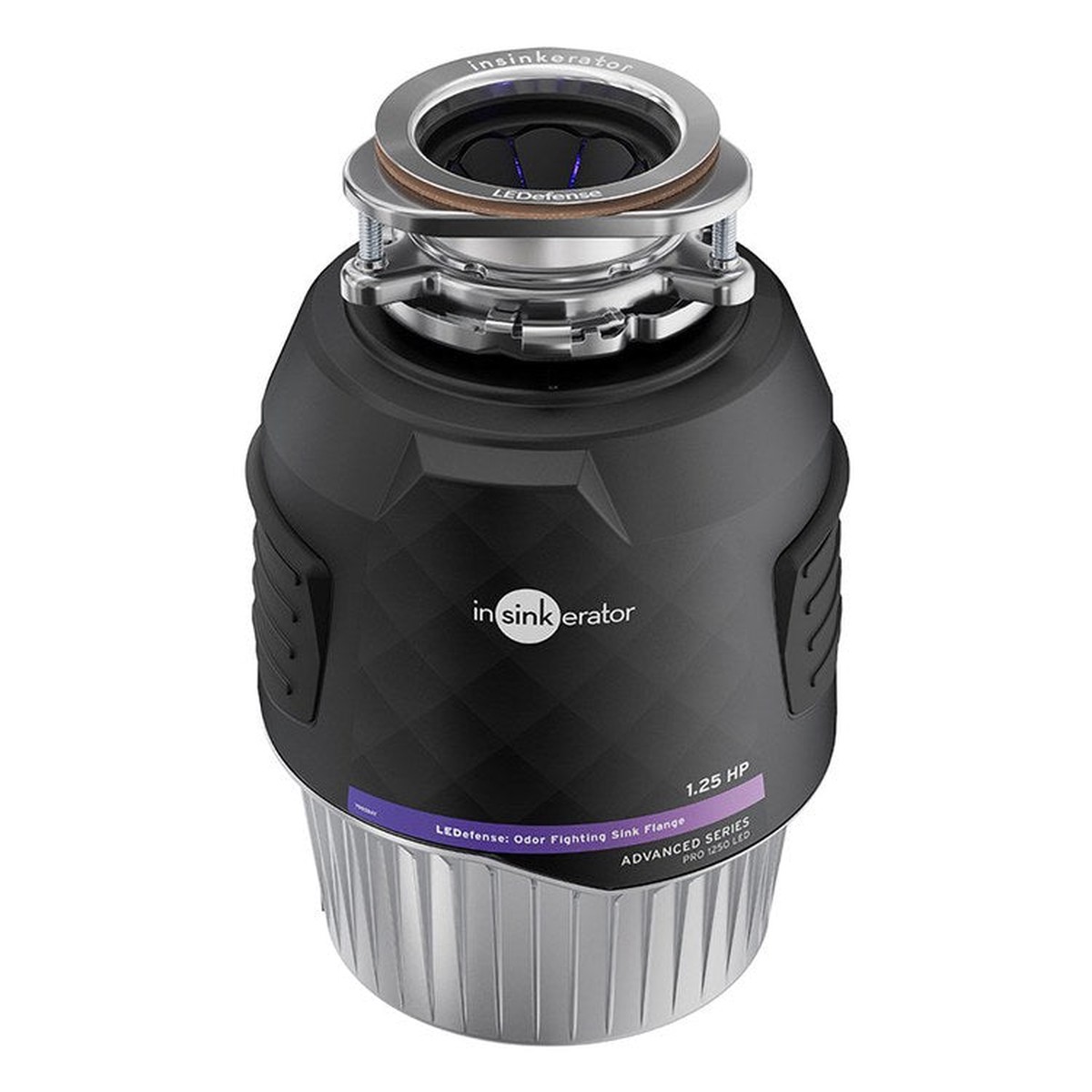 Garbage Disposal Advanced Series 1.25 Horsepower 12 Year Pro 1250 with LED Flange and Cord 1725 Revolutions per Minute 28.5 Ounce 120 Volt