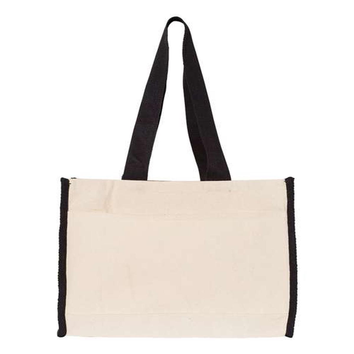 Q-Tees Q1100 14L Tote with Contrast-Color Handles