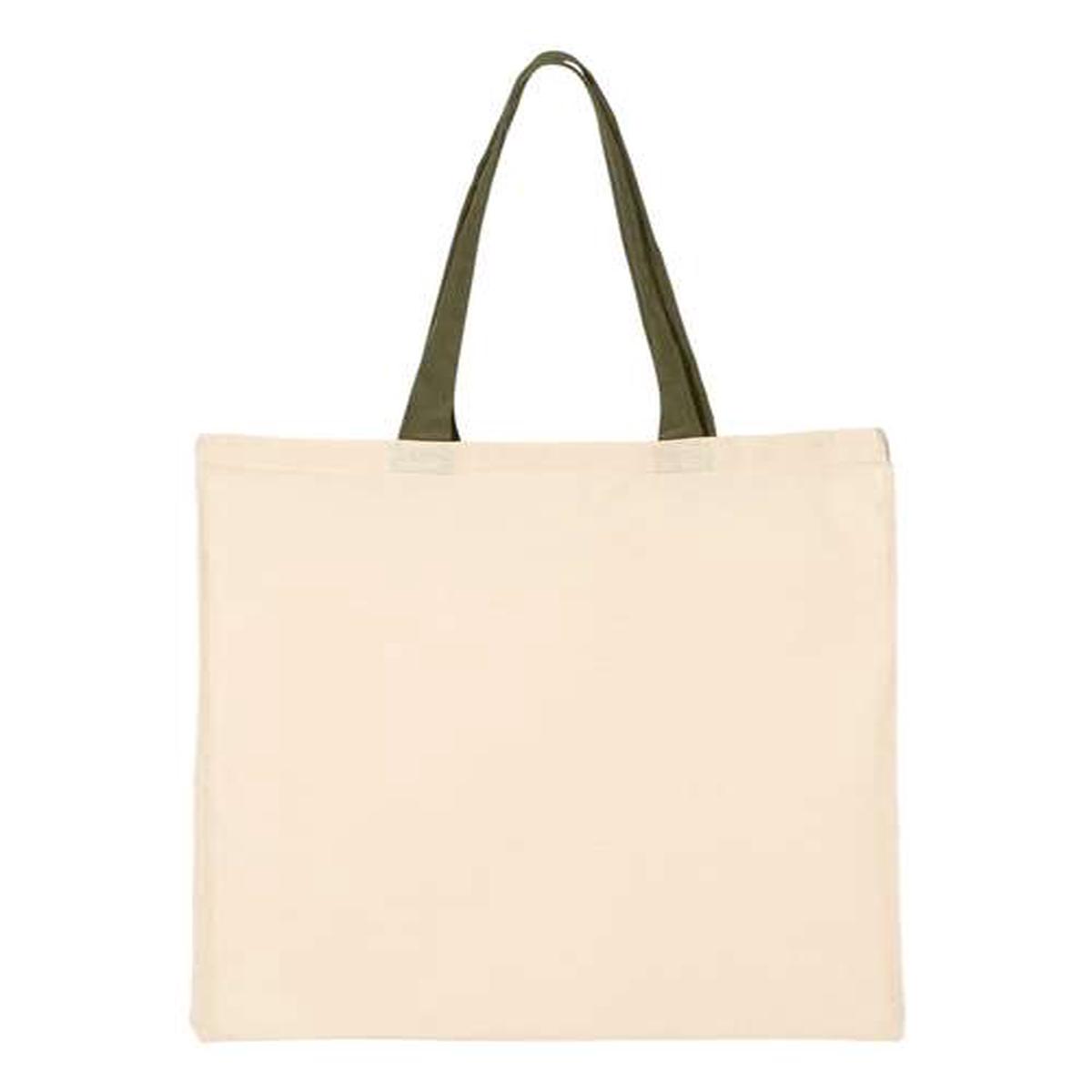 Q-Tees QTB6000 Economical Tote with Contrast-Color Handles