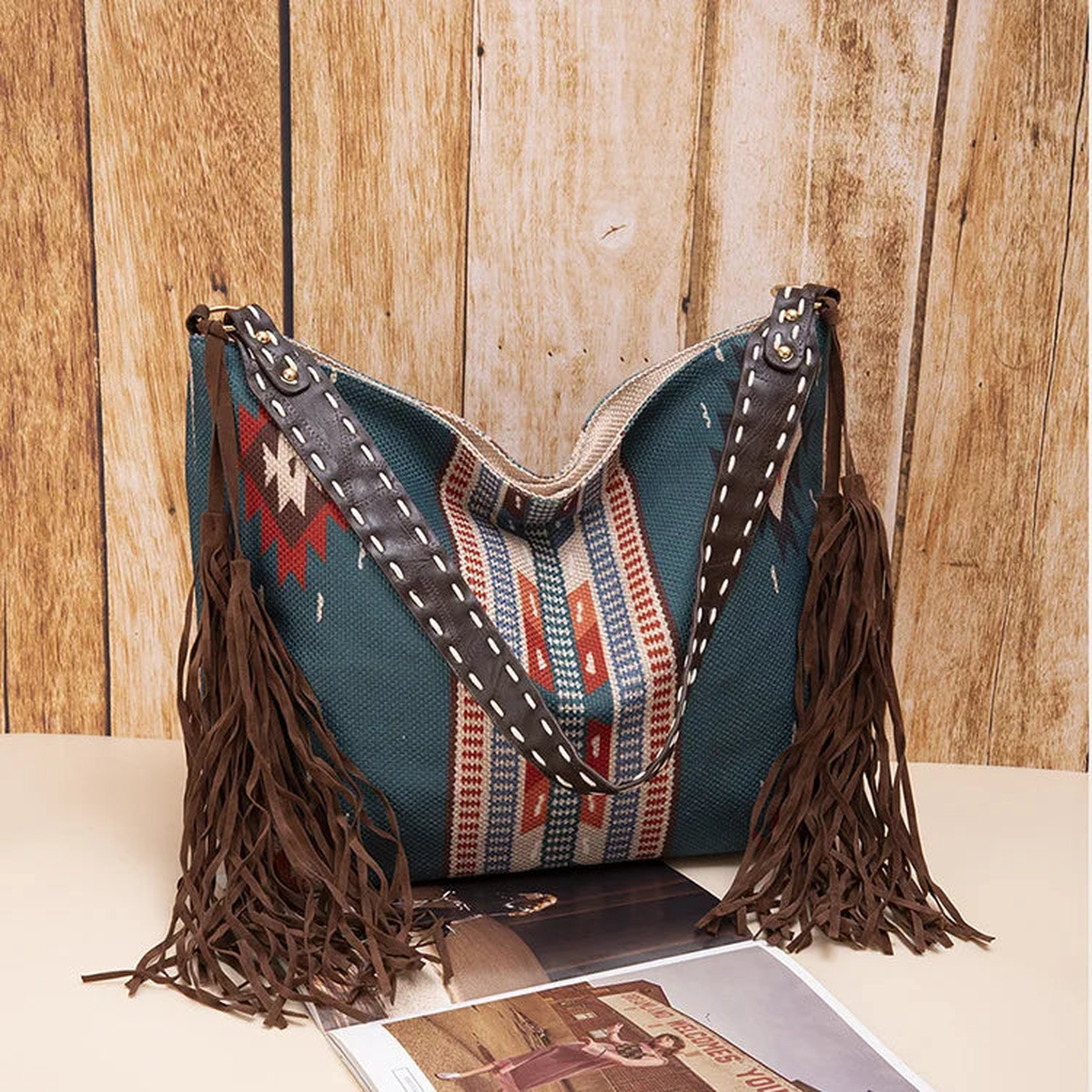 Bohemian Style Beach Shoulder Bag Quilted Crossbody