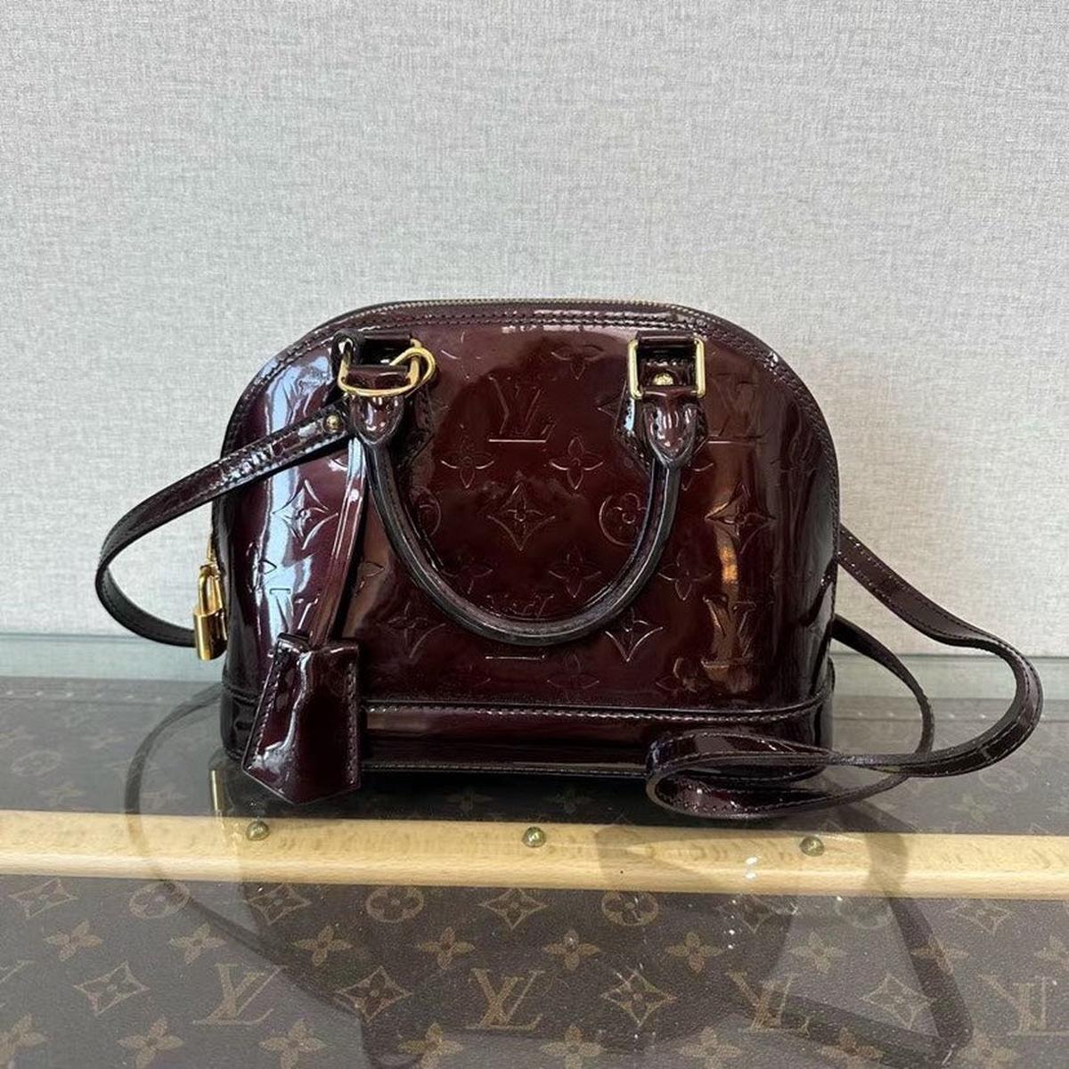 Louis Vuitton Alma BB Cherry Patent Leather Crossbody Handbag