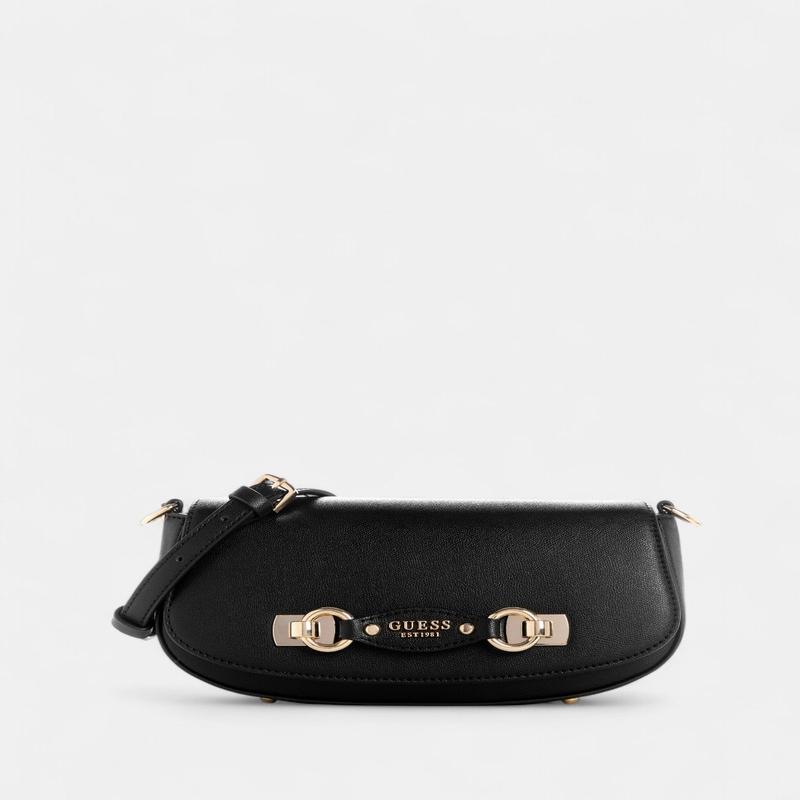 Black Mimina Flap Crossbody Bag