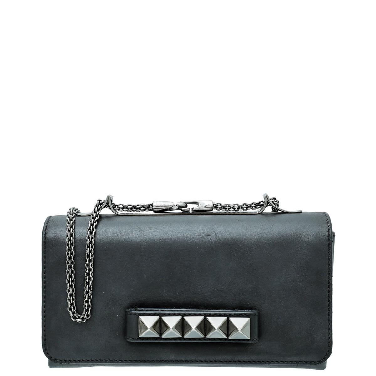 Valentino Black Va Va Voom Chain Shoulder Bag