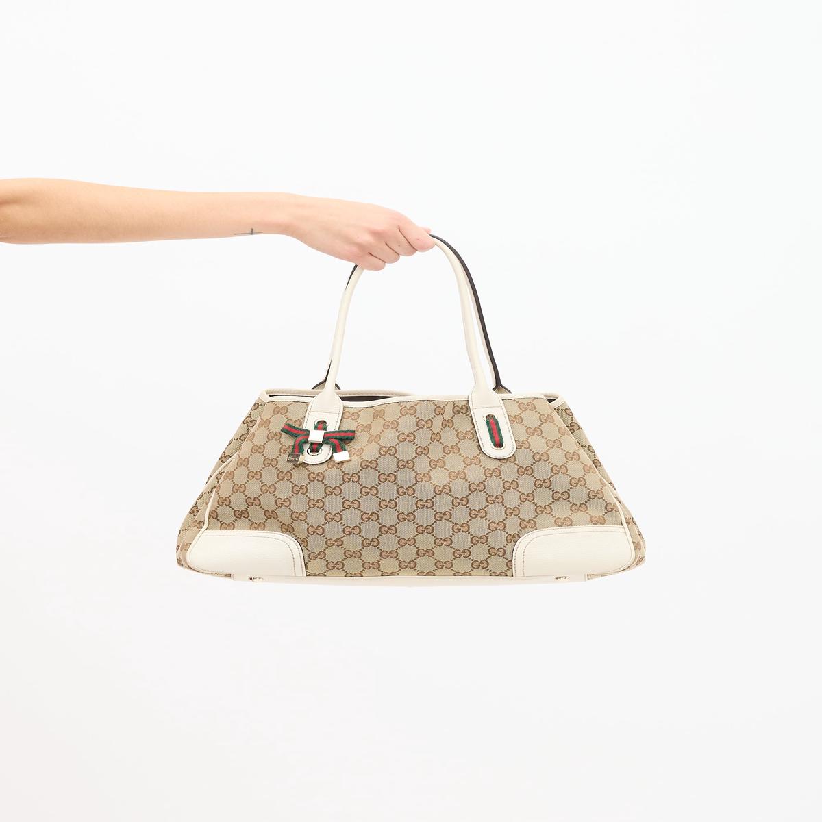 Beige & White Monogram Princy Tote