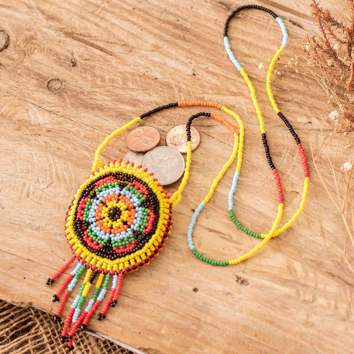 Giant Guatemalan Kite Inspired Beaded Mini Shoulder Bag - Colorful Barrilete