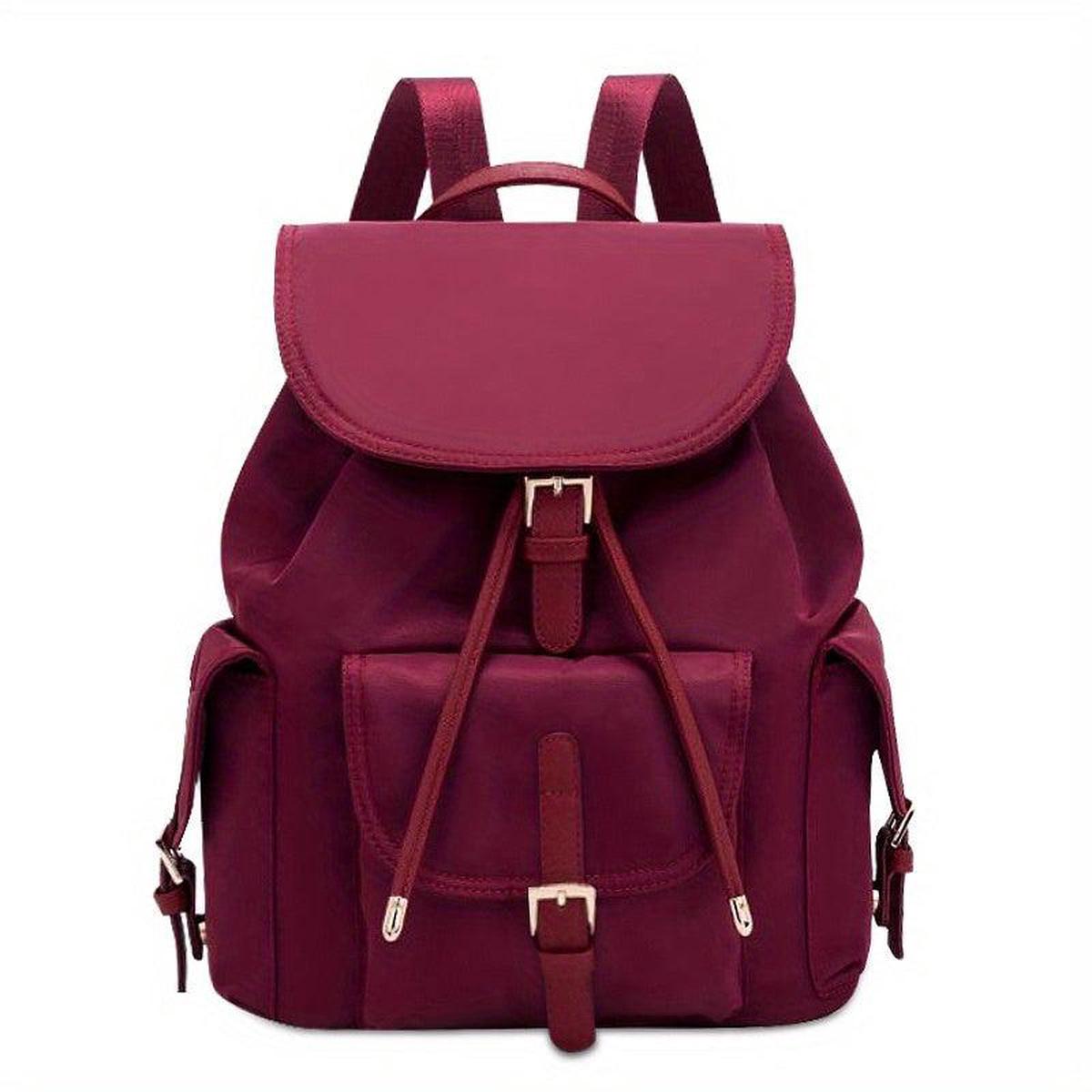 Oxford Cloth Flap Backpack Drawstring Daypack Lightweight Travel School Bag