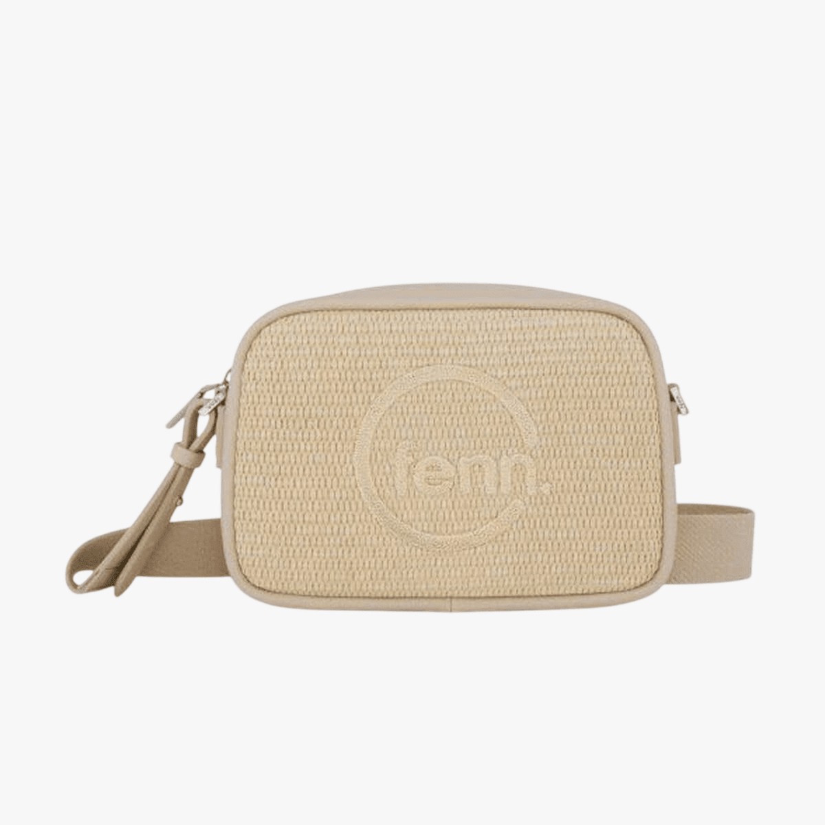 Fenn Weave Crossbody Bag In Beige