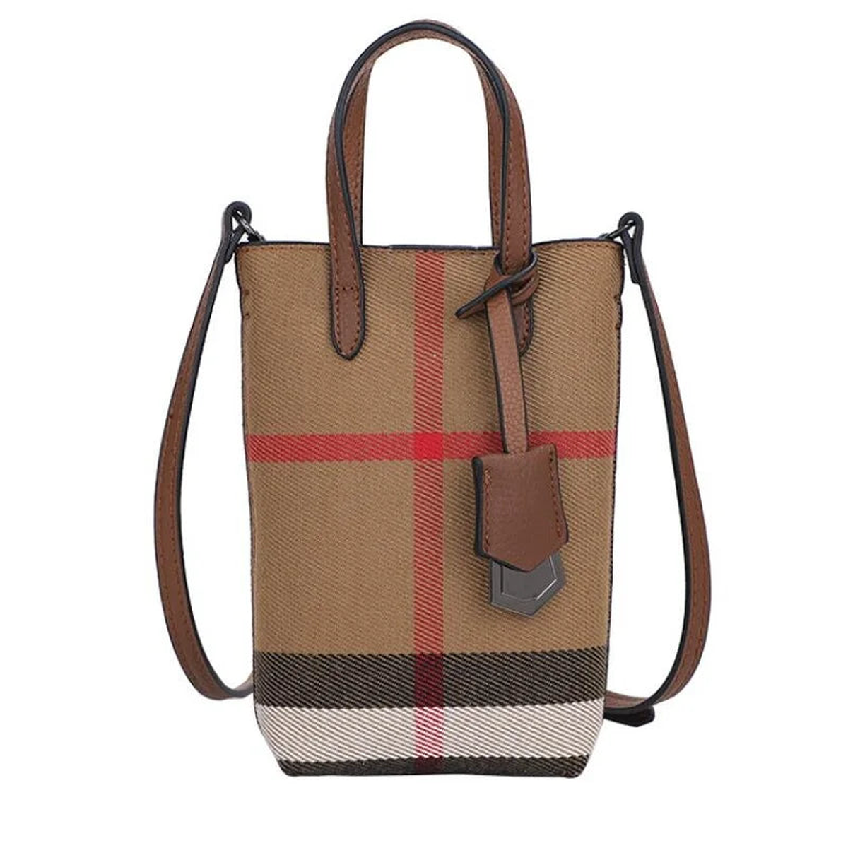 Casual Leather Phone Bag Women Small Shoulder Crossbody Plaid Messenger Bag