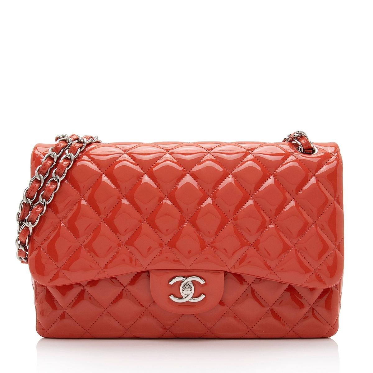 Chanel Patent Leather Classic Jumbo Double Flap Bag