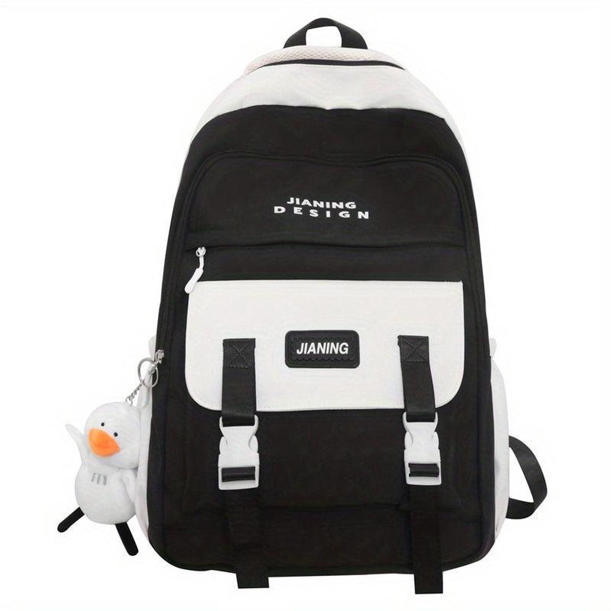 Contrast Backpack Large Capacity Waterproof Lightweight